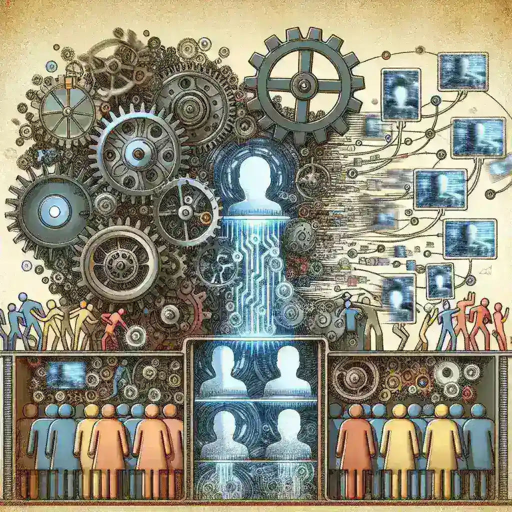 "Faceless video creation process using AI technology, showcasing a computer screen with editing software, graphics, and a digital avatar, illustrating techniques for content creators in the article 'How to Generate Faceless Videos with AI: A Complete Guide for Content Creators.'"